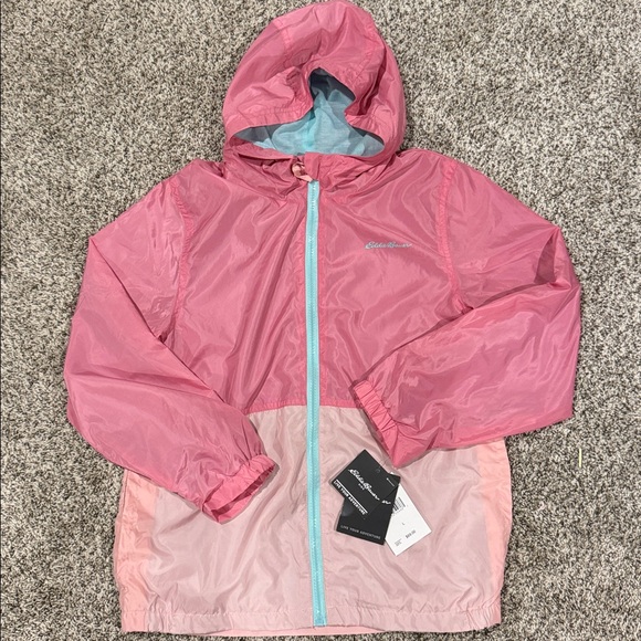 Eddie Bauer  Pink and Light Blue Hooded windbreaker Jacket - Picture 1 of 5